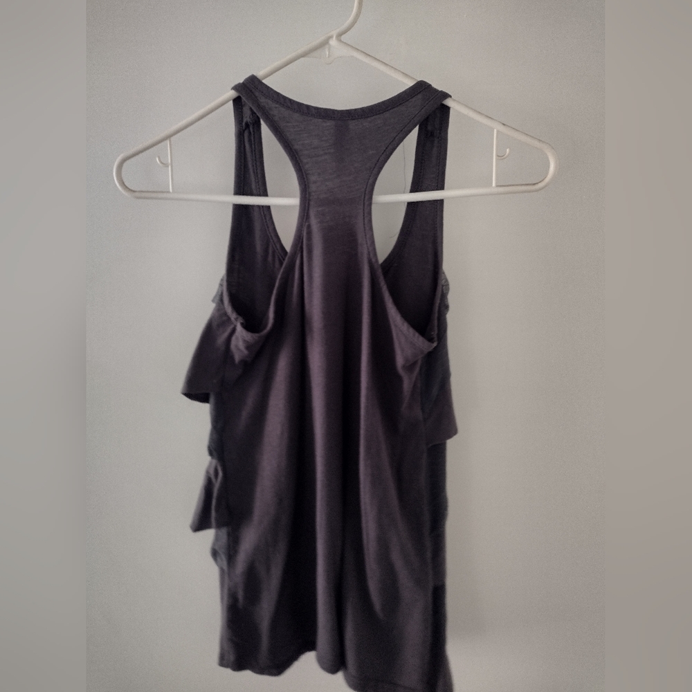 Grey Ruffle Front Tank Top - Picture 3 of 5